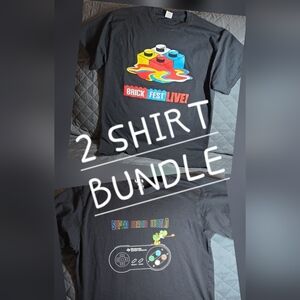 Nintendo Super Mario World Brick Fest Live Tee 2 piece bundle